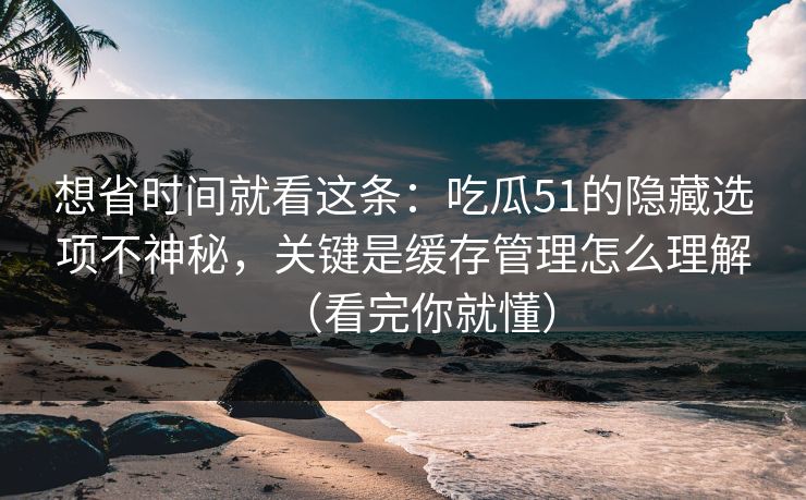 想省时间就看这条：吃瓜51的隐藏选项不神秘，关键是缓存管理怎么理解（看完你就懂）
